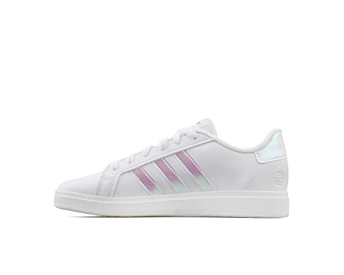 adidas Grand Court Lifestyle Lace Tennis Shoes, Zapatillas, FTWR White/Iridescent/FTWR White, 38 EU