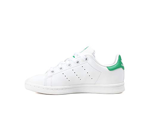 adidas Stan Smith, Zapatillas Unisex Niños, Blanco (Footwear White/Footwear White/Green 0), 32 EU