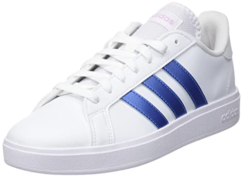 adidas Grand Court Base 2.0, Sneaker Mujer, FTWR White/Blue Fusion Met./Bliss Lilac, 38 EU